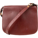 Cartier Bordeaux Leather Briefcase Flap Shoulder Bag