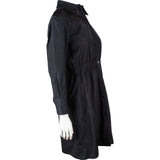 Louis Vuitton Black Cotton Open-Knit Monogram Longsleeve Blouse Dress (FR38)