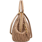 Miu Miu Matelassé Nappa Leather Bowler Hobo Handbag