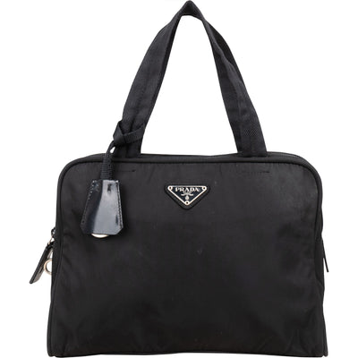 Prada Black Nylon Triangle Handbag - vintageandkickz