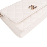Chanel Wuilted Caviar Leather Jeweled CC Wallet On Chain Crossbody Bag