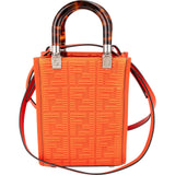 Fendi Embroidered Monogram FF Canvas Sunshine Mini Tote Crossbody Handbag