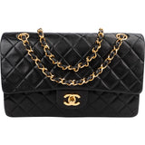 Chanel Quilted Lambskin Medium 24K Gold Double Flap Shoulder Bag