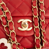 Chanel Quilted Lambskin Medium Charm Single Flap Shoulder Bag
