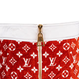 Louis Vuitton Red Monogram Velours A-Line Skirt (FR40)