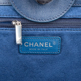 Chanel Bleu Caviar Leather Deauville Tote Shoulder Bag