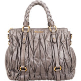 Miu Miu Matelassé Vitello Lux Leather Coffer Hobo Handbag