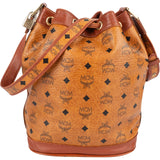 MCM Monogram Visetos Drawstring Bucket Crossbody Bag