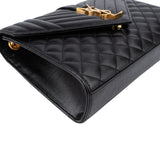 Saint Laurent Grain De Poudre Embossed Leather Envelope Crossbody Bag