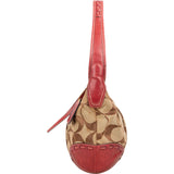 [🔄️B07 / F41] Coach Monogram Signature Canvas Pleated Hobo Shoulder Bag - vintageandkickz