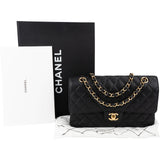 Chanel Quilted Caviar Leather Medium Double Flap Crossbody Bag