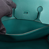 Hermès Malachite Togo Leather Palladium Birkin 35 Handbag