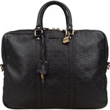 Gucci Black Guccissima Leather Business Handbag - vintageandkickz