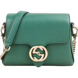 Gucci Grained Leather Interlocking GG Shoulder Crossbody Bag