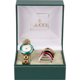 Gucci Gold Tone Change Bezel Bangle 11/12.2 Women Watch