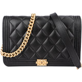Chanel Quilted Lambskin Boy Wallet On Chain Crossbody Bag