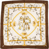 Hermès Les Becanes Silk 90 Scarf Tuch