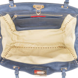 Valentino Garavani Navy Calfskin Large Rockstud Shopper Shoulder Bag