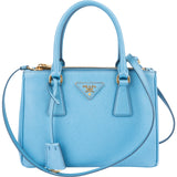 Prada Light Blue Saffiano Leather Galleria Small Handbag