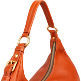 Prada Orange Vitello Daino Leather Hobo Shoulder Bag