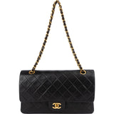 [🔄️B11 / F28] Chanel Quilted Lambskin Medium Double Flap Shoulder Bag - vintageandkickz