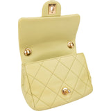 Chanel Green Quilted Lambskin Mini Square Bracelet Handle Singel Flap Crossbody Bag