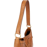 Yves Saint Laurent Leather Stitched Emblem Hobo Shoulder Bag