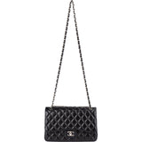 Chanel Quilted Lambskin Jumbo Double Flap Crossbody Bag