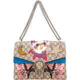 Gucci Monogram GG Supreme Canvas Embroidered Space and Cat làveugle par amour Dionysus Shoulder Bag