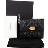 Chanel Caviar Leather Small Boy Flap Wallet