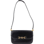 Celine Black Leather Triomphe Shoulder Bag - vintageandkickz