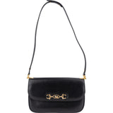 Celine Black Leather Triomphe Shoulder Bag - vintageandkickz