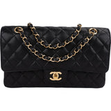 Chanel Quilted Caviar Leather Medium Double Flap Shoulder Bag