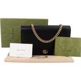 Gucci Grained Leather GG Wallet On Chain Crossbody Bag