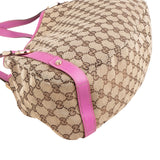 Gucci Monogram GG Canvas Pink Leather Abbey Shoulder Bag