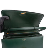 Celine Classic Dark Green Boxcalf Leather Medium Box Crossbody Bag