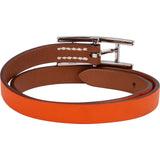Hermès Orange Leather Behapi Belt Double Tour Bracelet