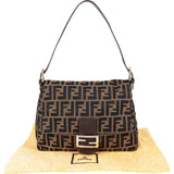 Fendi Monogram FF Zucca Canvas Mamma Baguette Shoulder Bag