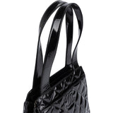 Chanel Quilted Patent Leather CC Small Tote Handbag