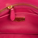 Miu Miu Pink Madras Leather Top Handle Bauletto Dome Handbag