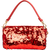 Fendi Red Sequin Limited Sex And The City Baguette Shoulder Bag