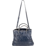 Miu Miu Bluelette Vitello Shine Leather Tote Handbag
