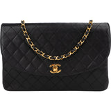 Chanel Quilted Lambskin 24K Gold Single Flap Shoulder Bag
