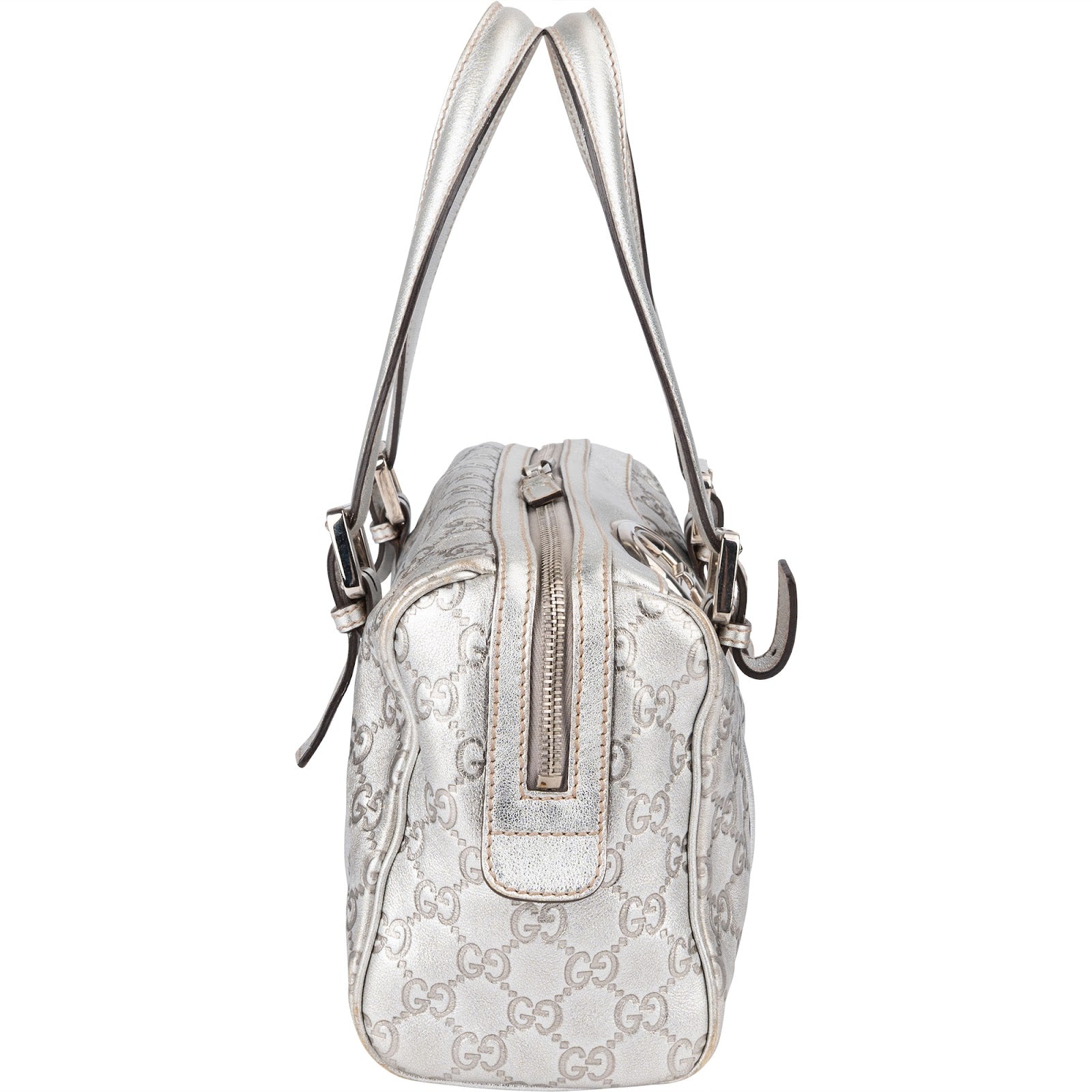 [🔄️B11 / F06] Gucci Guccissima Leather Interlocking G Boston Bag Handbag - vintageandkickz