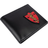 Saint Laurent Leather YSL Shield Patch Bifold Wallet