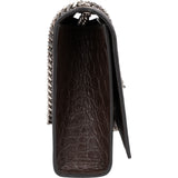 Saint Laurent Croc-Embossed Leather Kate Tassel Chain Crossbody Bag