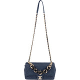 Chanel Quilted Lambskin Medium Flap Chunky Handle Crossbody Bag