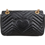 Gucci Black Matelassé Leather Marmont Crossbody Bag