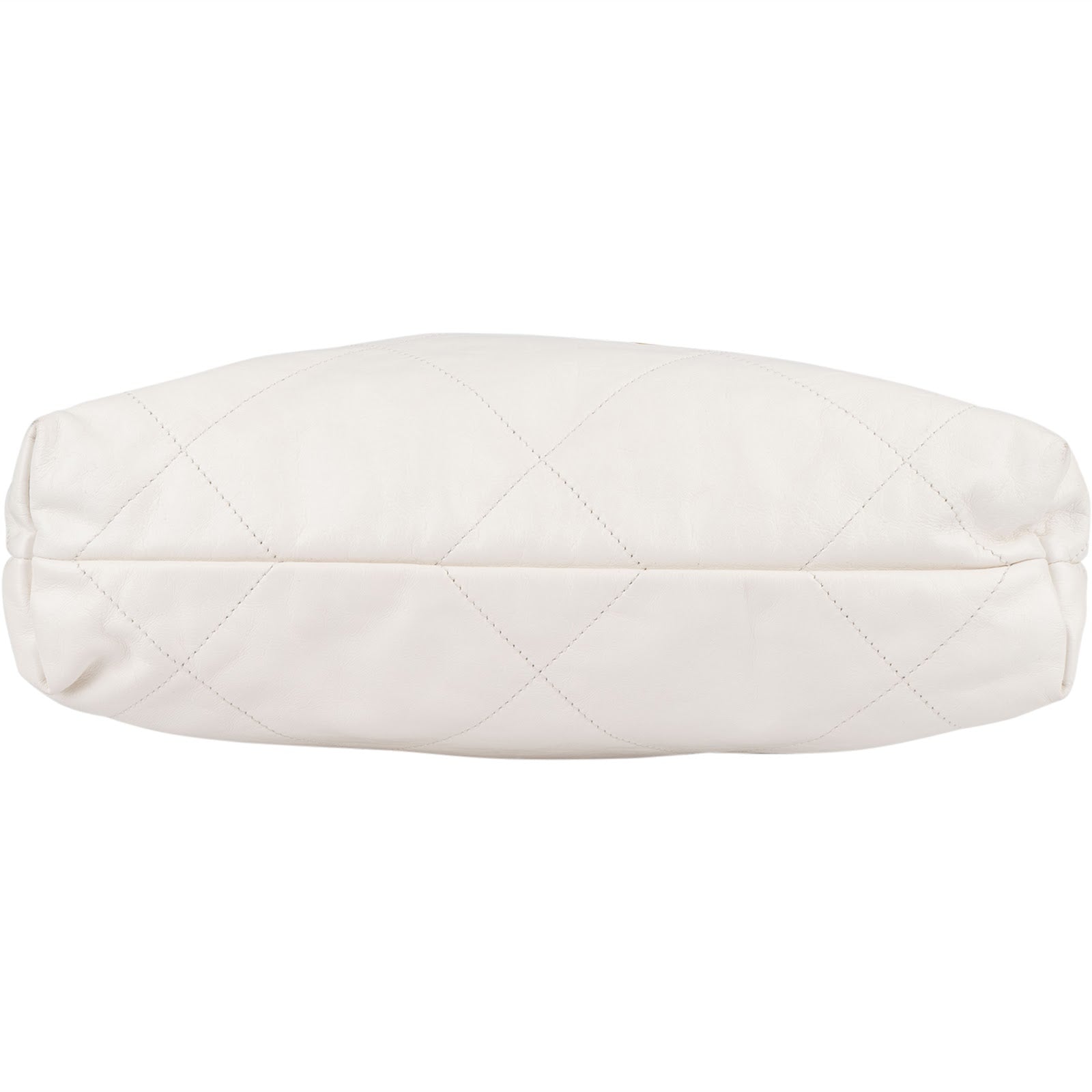 Chanel 22 White Quilted Lambskin Hobo Shoulder Bag - vintageandkickz