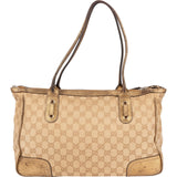 Gucci Monogram GG Metallic Leather Princy Tote Shoulder Bag